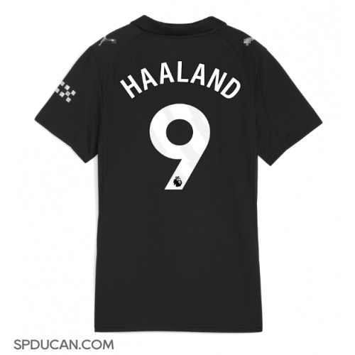 Zenski Nogometni Dres Manchester City Erling Haaland #9 Gostujuci 2025-26 Kratak Rukav